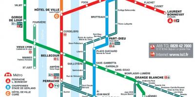Mapa de metro de Lió