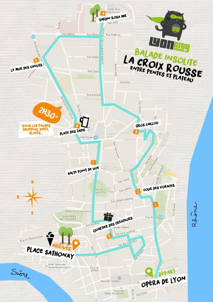 mapa de la croix rousse de Lió