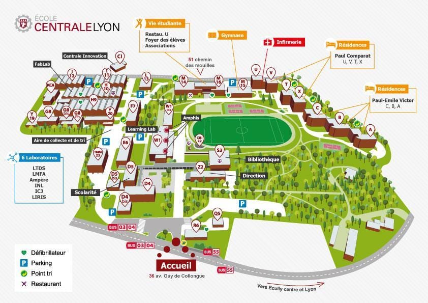mapa de Lió escola