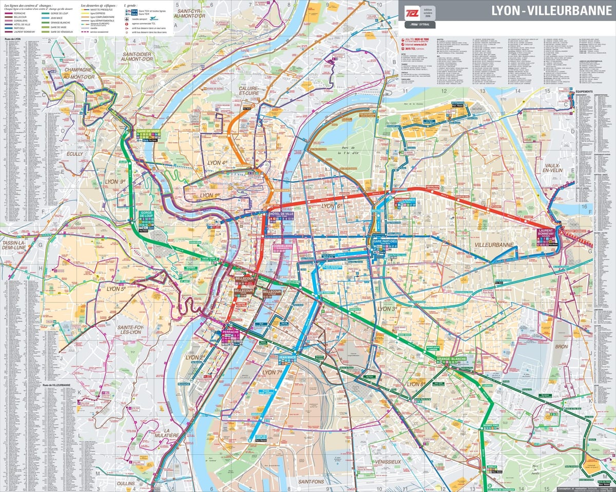 mapa de Lió carretera