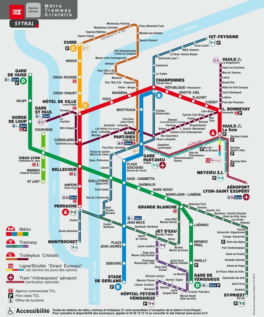 Lió metro mapa