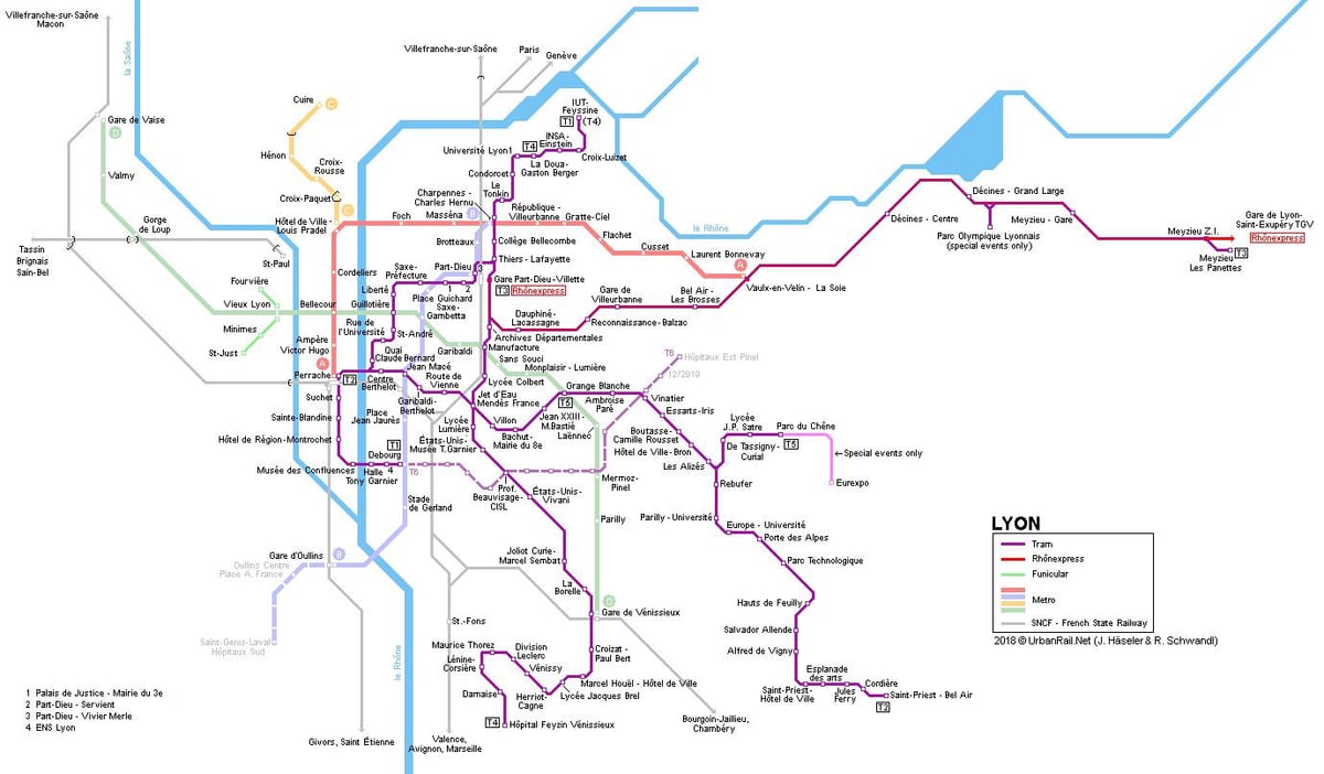 Lió ferroviari mapa