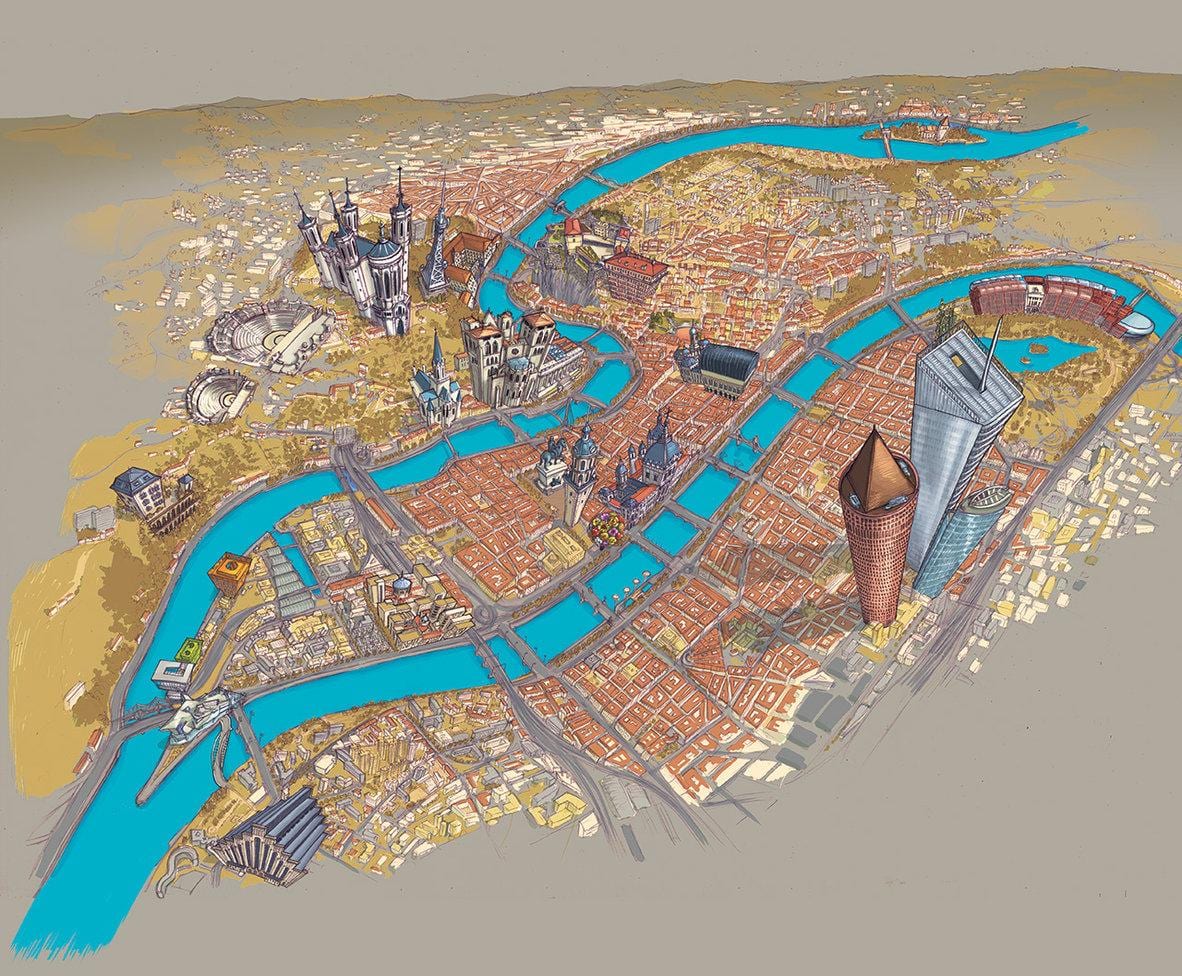 mapa de Lió vaixell