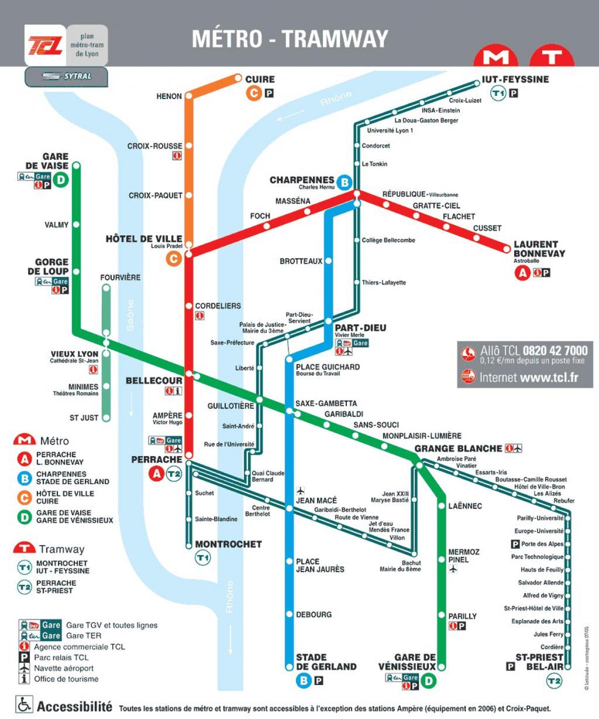 mapa de metro de Lió