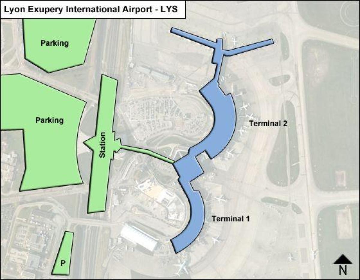 Mapa de la terminal de l'aeroport de Lió