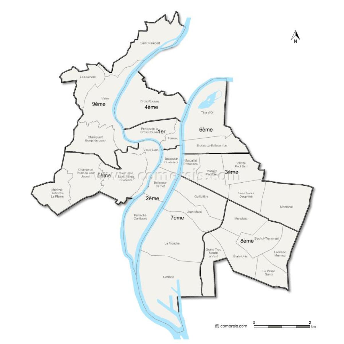 mapa de Lyon de parís