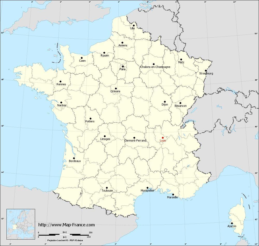 on és la Lió frança en un mapa