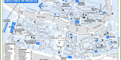 Nucli antic de Lió, frança mapa