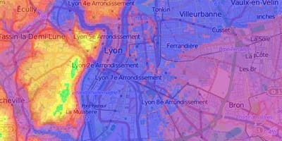 Mapa topogràfic de Lió