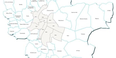 Mapa de frança Lió regió