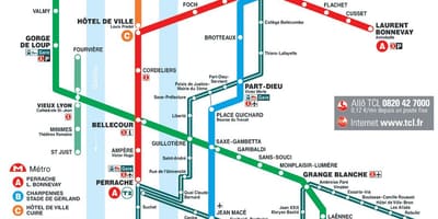 Lió, frança metro mapa