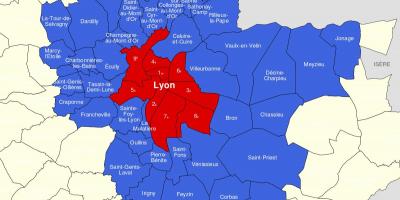 Mapa de Lió suburbi 